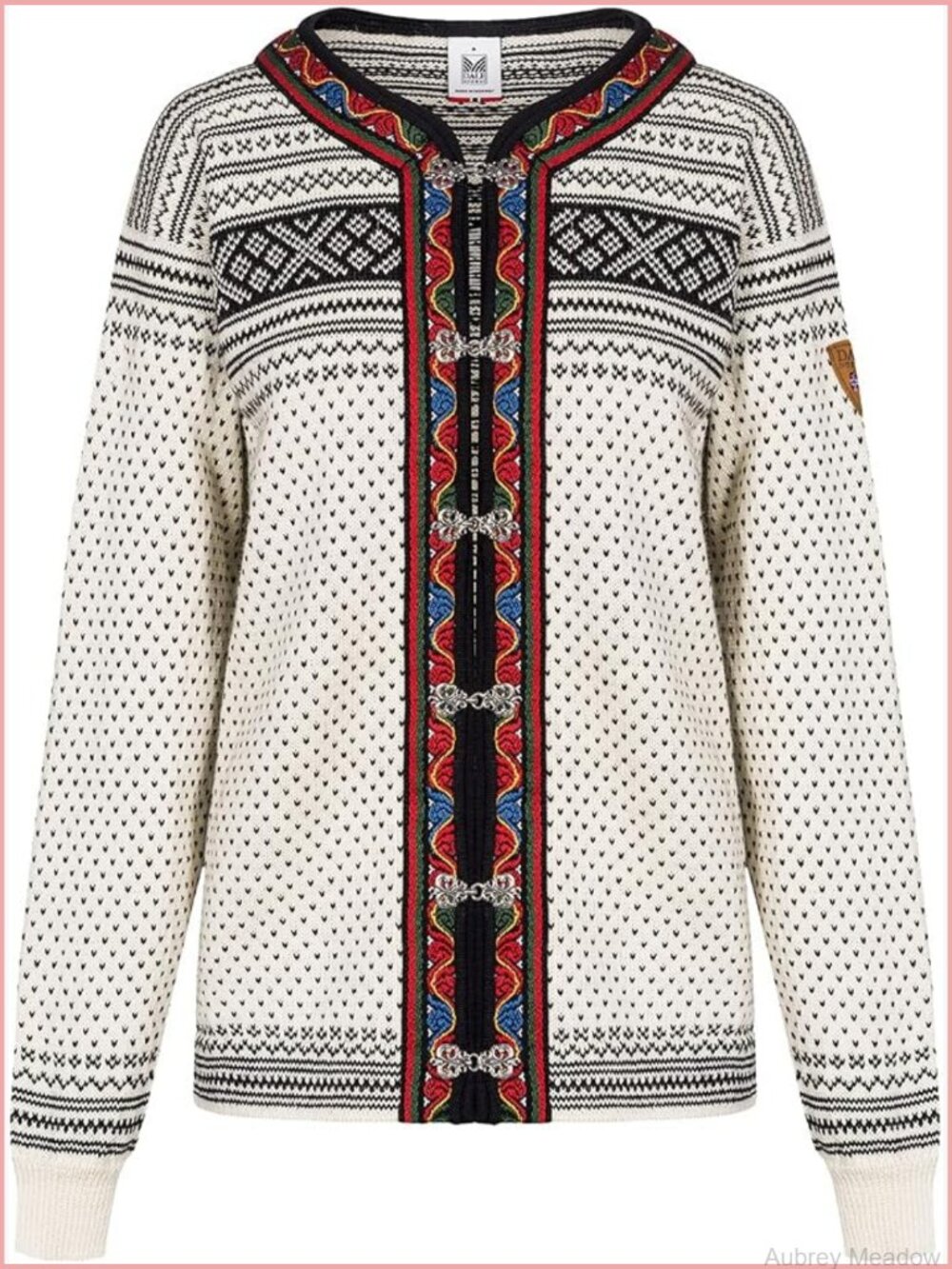 Unisex Cardigan Sweater Norwegian Wool Setesdal Pewter Clasps